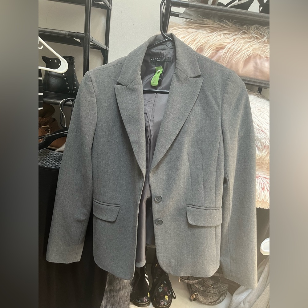 Grey suit set with skirt